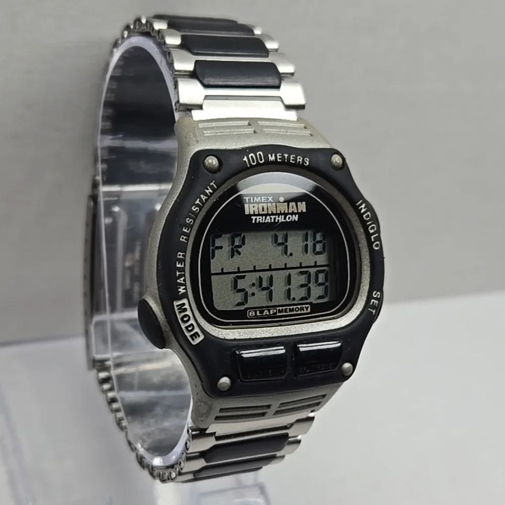 Vintage Timex Ironman Triathlon 8Lap Watch 1997 100M Digital Indiglo New Battery
